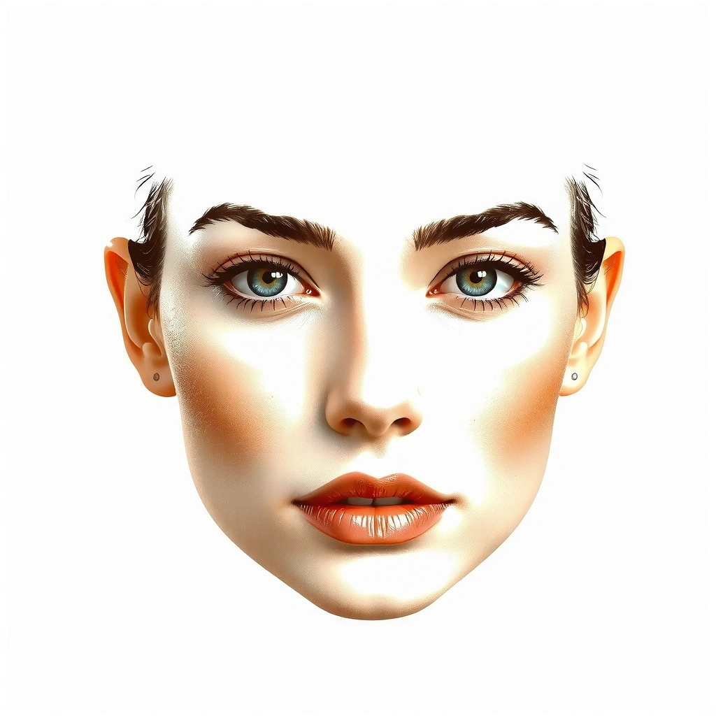 Botanical face line art